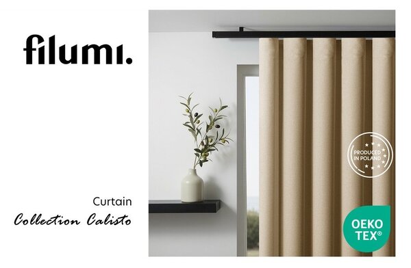 Draperie bej dimout (semi-opacă) 140x250 cm Calisto – Filumi