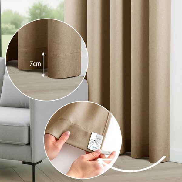 Draperie bej dimout (semi-opacă) 140x250 cm Calisto – Filumi