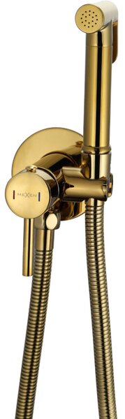 Mexen Elba, baterie pentru bideu ascuns cu spray manual, auriu lucios, 7599250-50