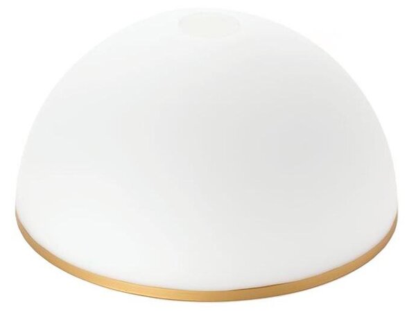 Abajur de rezervă din sticlă pentru lustră și lampadar OLD LAMP E27 d. 30 cm alb/auriu