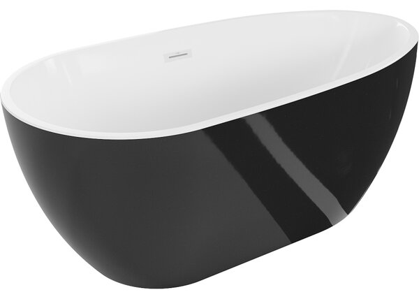 Mexen Eos, cadă de sine stătătoare 150 x 75 cm, alb-negru, alb preaplin, 52471507575-20