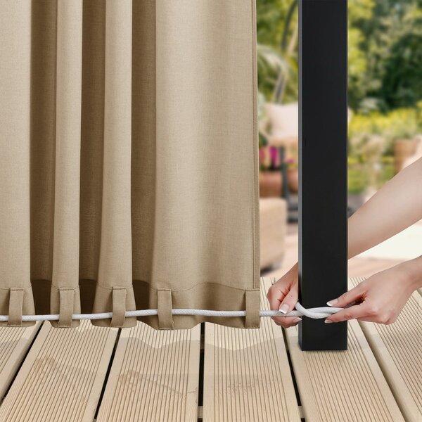 Draperie bej dimout (semi-opacă)/pentru exterior 155x250 cm Calisto – Filumi