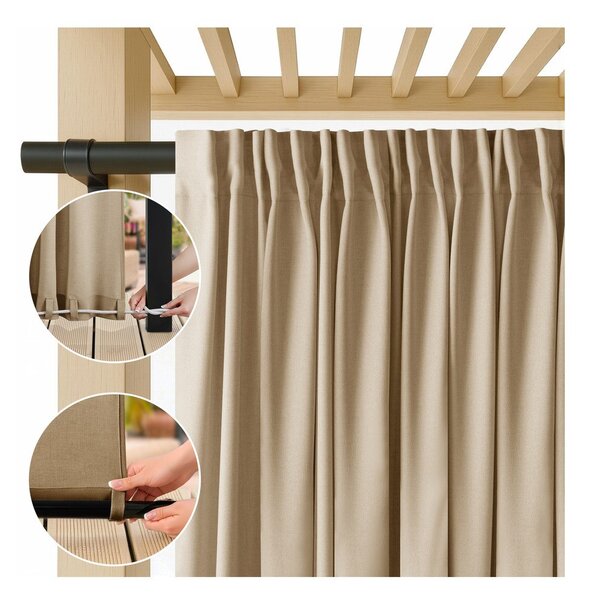 Draperie bej dimout (semi-opacă)/pentru exterior 155x250 cm Calisto – Filumi