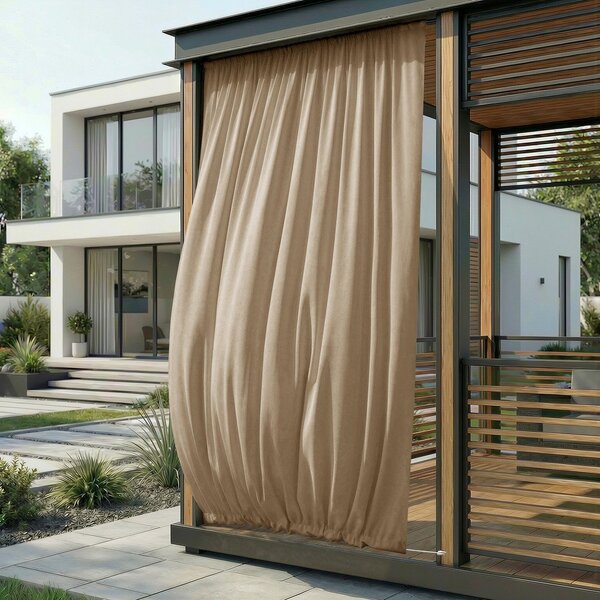 Draperie bej dimout (semi-opacă)/pentru exterior 155x250 cm Calisto – Filumi