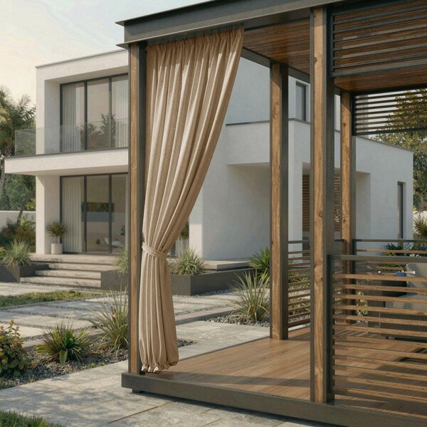 Draperie bej dimout (semi-opacă)/pentru exterior 155x250 cm Calisto – Filumi