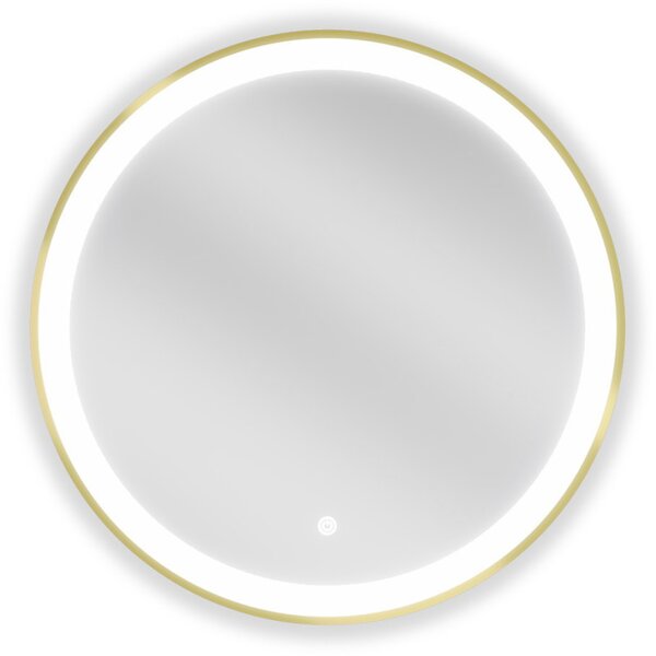 Mexen Esso Oglinda de baie rotunda cu iluminare din spate LED 60cm 6000K Pad de incalzire anti-ceata Rama aurie 9825-060-060-611-50