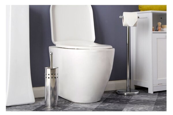 Perie de WC argintiu-mat din oțel inoxidabil Indy – Premier Housewares