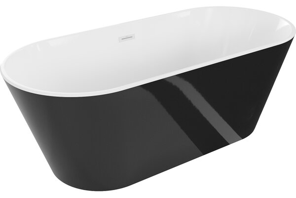 Mexen Flavia, cadă de sine stătătoare 150 x 75 cm, alb-negru, preaplin alb, 54031507575-20