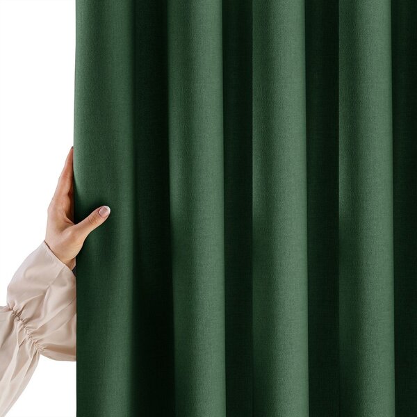 Draperie verde-închis dimout (semi-opacă) 200x250 cm Calisto – Filumi