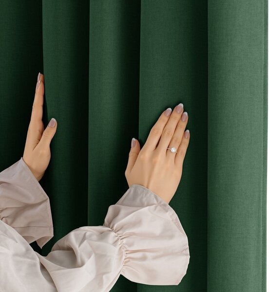 Draperie verde-închis dimout (semi-opacă) 200x250 cm Calisto – Filumi