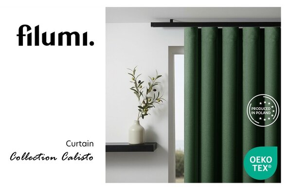 Draperie verde-închis dimout (semi-opacă) 140x250 cm Calisto – Filumi