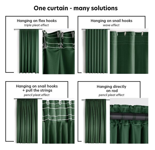 Draperie verde-închis dimout (semi-opacă) 140x250 cm Calisto – Filumi