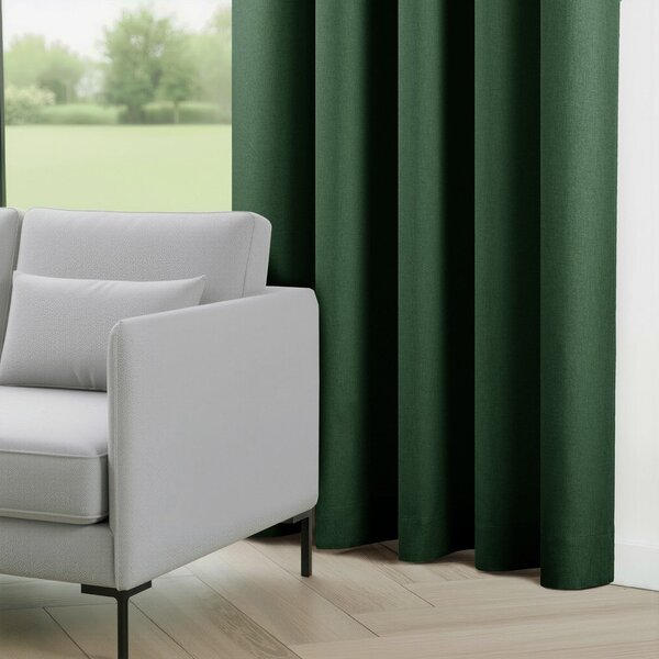 Draperie verde-închis dimout (semi-opacă) 200x250 cm Calisto – Filumi