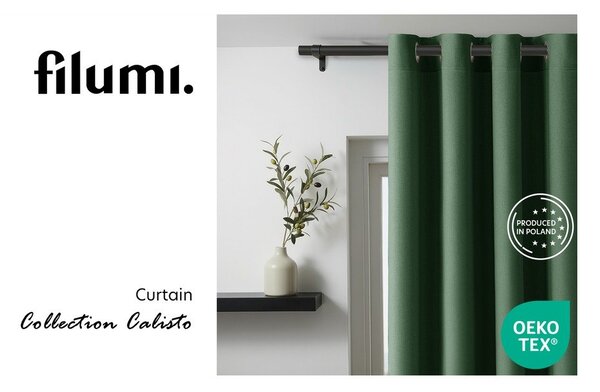 Draperie verde-închis dimout (semi-opacă) 200x250 cm Calisto – Filumi