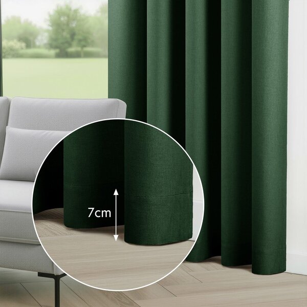 Draperie verde-închis dimout (semi-opacă) 200x250 cm Calisto – Filumi