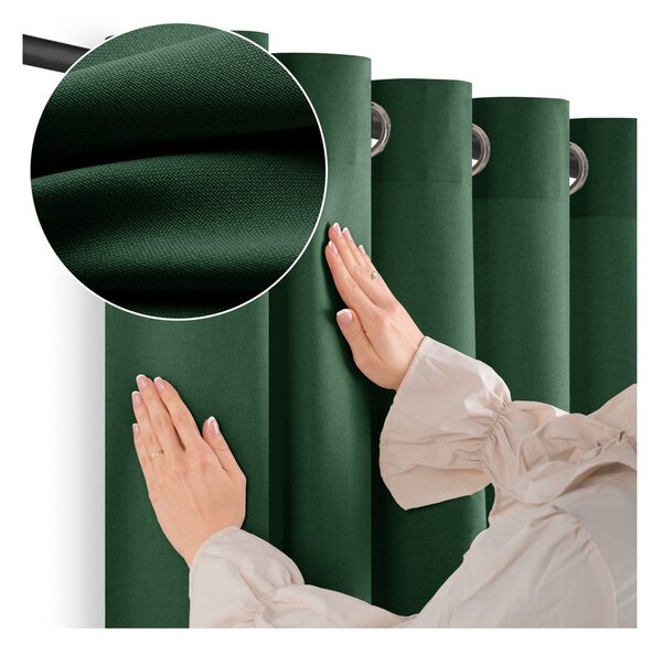 Draperie verde-închis dimout (semi-opacă) 200x250 cm Calisto – Filumi