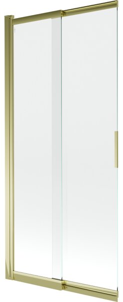 Mexen Fox, paravan de baie cu 2 aripi 85x150 cm, sticlă transparentă de 5 mm, profil auriu lucios, 891-085-002-50-00