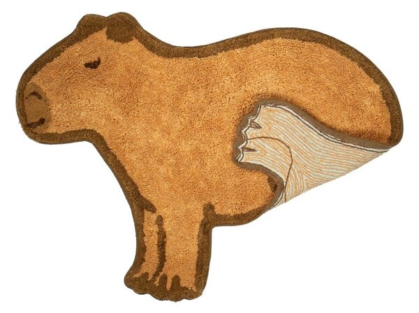 Covor pentru copii maro din bumbac 52x68 cm Capybara – Sass & Belle