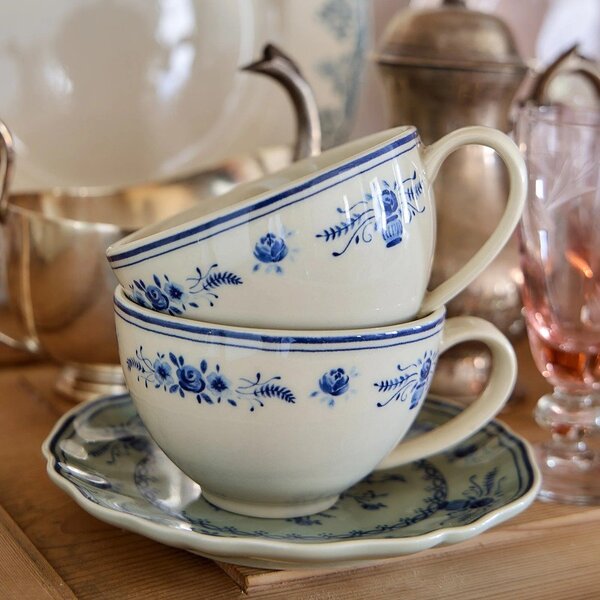 Ceașcă albastră/bej din gresie ceramică 260 ml Vila – Costa Nova