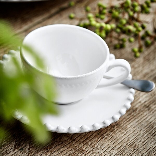 Ceașcă albă pentru espresso din gresie ceramică 90 ml Pearl – Costa Nova