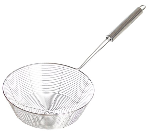 Paleta perforata metalica de bucatarie, Pentru Cartofi Prajiti, Gogosi, Churros sau Carne, 42 x 17 cm