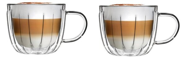 Cești 2 buc. pentru cappuccino din sticlă 350 ml Tulip – Vialli Design
