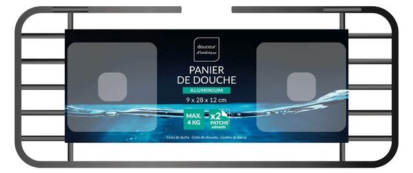 Raft pentru baie negru mat autoadeziv din aluminiu Filaire Aluminium – douceur d'intérieur