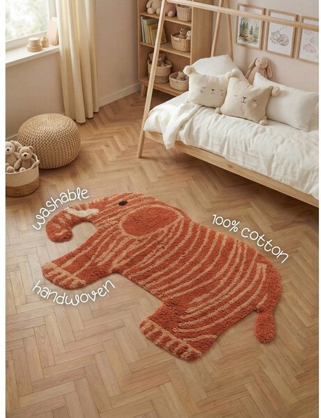 Covor pentru copii teracotă lavabil/țesut manual din bumbac 75x120 cm Snuggle Elodie – Hanse Home