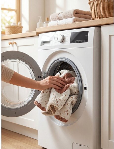 Covor pentru copii maro/crem lavabil/țesut manual din bumbac 95x120 cm Snuggle Emmi – Hanse Home