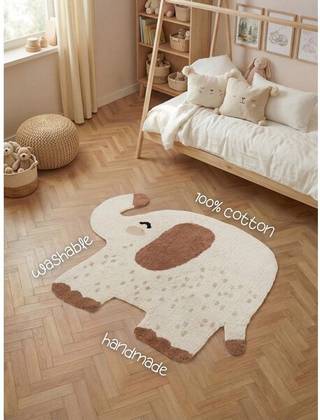 Covor pentru copii maro/crem lavabil/țesut manual din bumbac 95x120 cm Snuggle Emmi – Hanse Home
