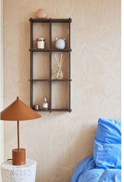 Raft în culoare naturală închisă etajat din lemn de frasin 42,5 cm Grid – OYOY Living Design