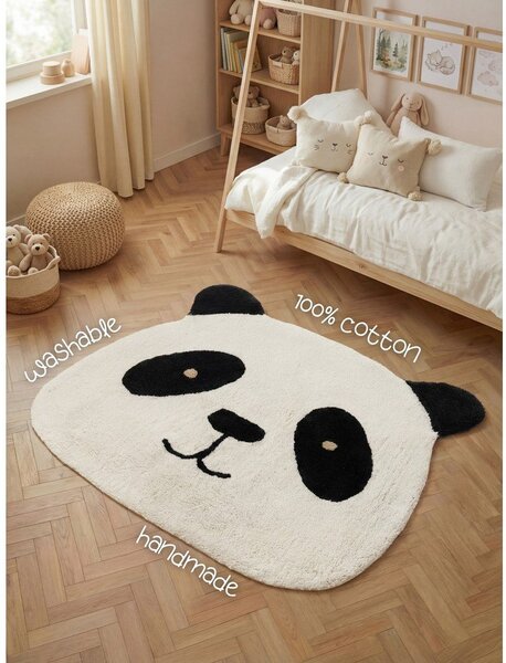 Covor pentru copii negru/crem lavabil/țesut manual din bumbac 103x120 cm Snuggle Patsy – Hanse Home