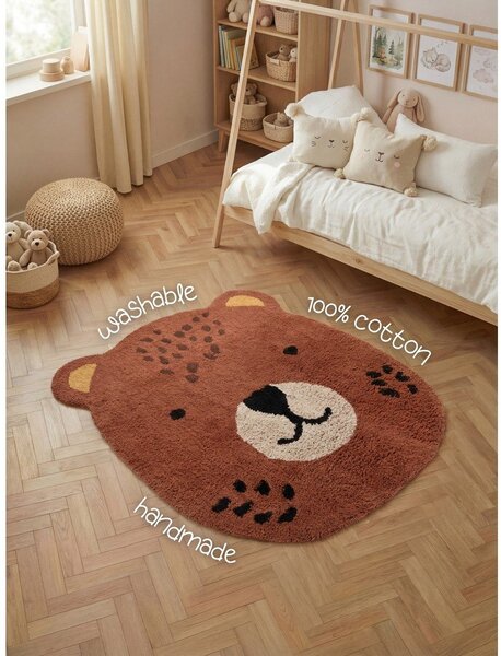 Covor pentru copii maro lavabil/țesut manual din bumbac 120x149 cm Snuggle Berry – Hanse Home