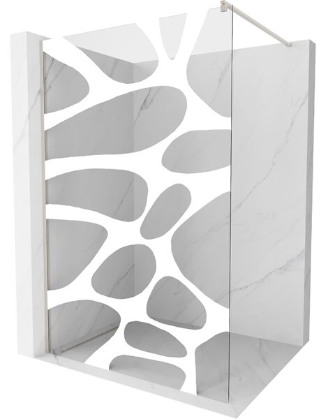Mexen Kioto, paravan de duș walk-in 80 x 200 cm, sticlă transparentă 8 mm model alb, profil din oțel periat, 800-080-101-97-97