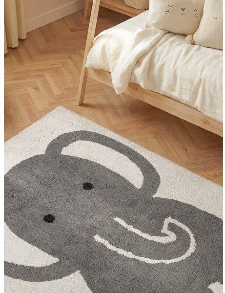 Covor pentru copii gri/crem lavabil/țesut manual din bumbac 140x200 cm Snuggle Emil – Hanse Home
