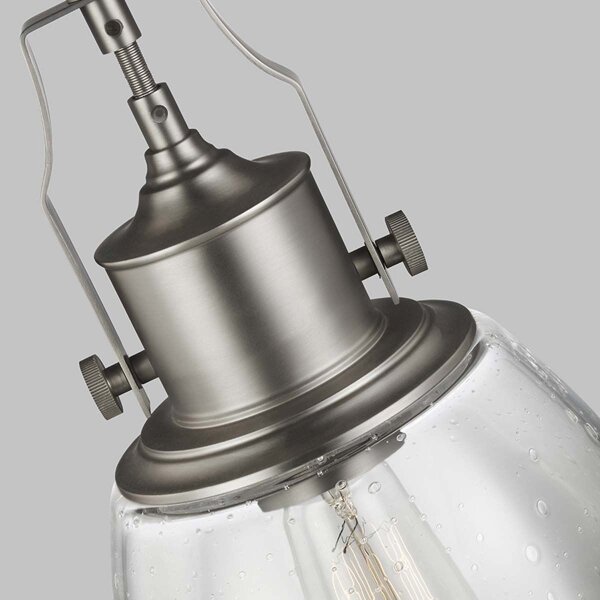 Lustră pe tijă Feiss FE-HOBSON-P-M-SN HOBSON 1xE27/60W/230V argintiu