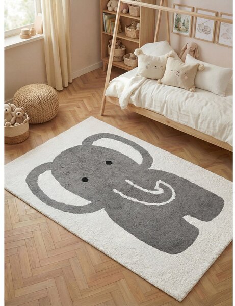 Covor pentru copii gri/crem lavabil/țesut manual din bumbac 140x200 cm Snuggle Emil – Hanse Home