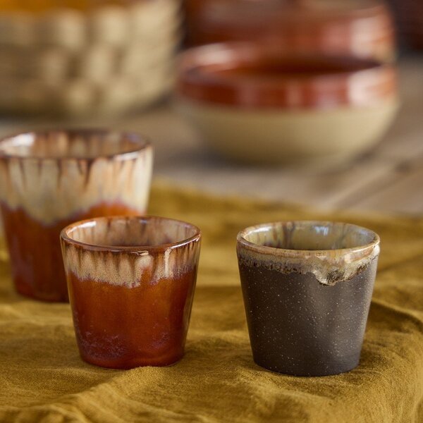 Ceașcă maro închis pentru espresso din gresie ceramică 70 ml Poterie – Casafina