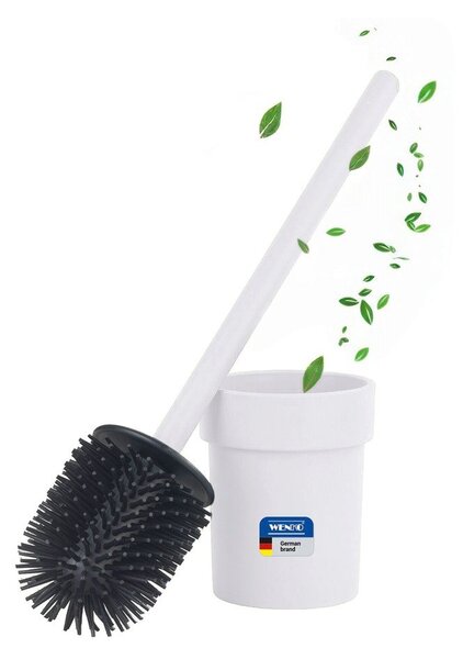 Perie de WC albă autoadezivă cu Turbo-Loc din plastic Lizan – Wenko