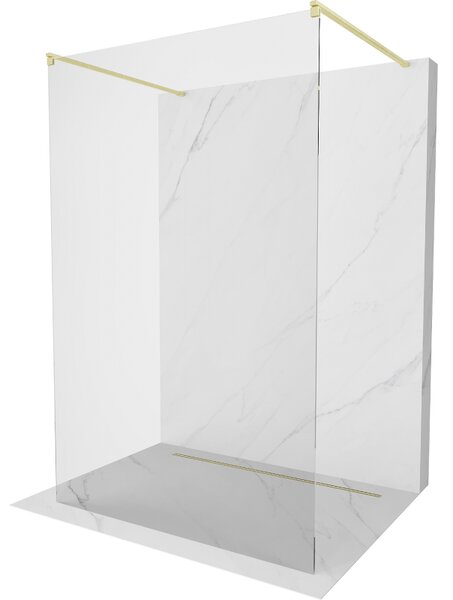 Mexen Kioto, paravan de dus walk-in 105 x 200 cm, sticla transparenta 8 mm, profil auriu mat, 800-105-002-55-00