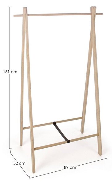 Suport pentru haine în culoare naturală deschisă din lemn de stejar 89x151x52 cm Daiki – Yes Everyday