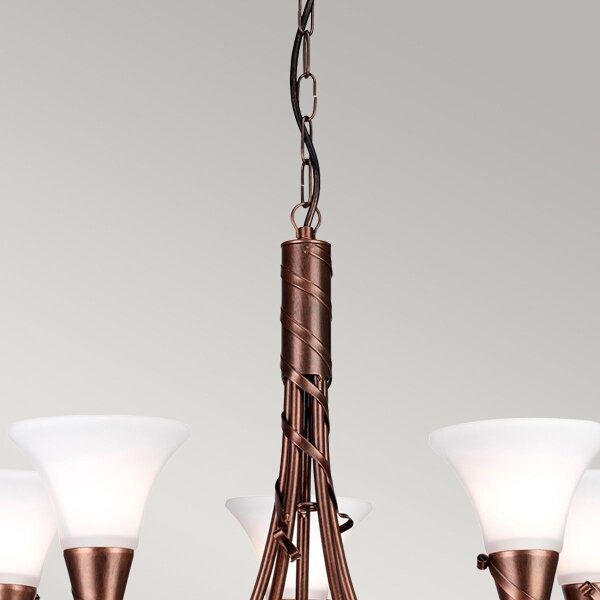 Lustră pe lanț Elstead EM5-COPPER EMILY 5xE14/40W/230V