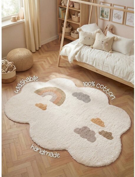 Covor pentru copii crem lavabil/țesut manual din bumbac 140x200 cm Snuggle Willy – Hanse Home