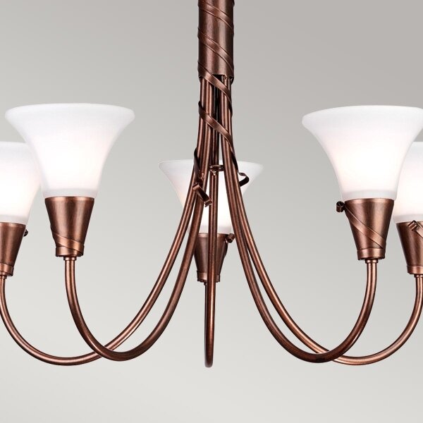 Lustră pe lanț Elstead EM5-COPPER EMILY 5xE14/40W/230V