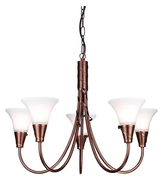 Lustră pe lanț Elstead EM5-COPPER EMILY 5xE14/40W/230V