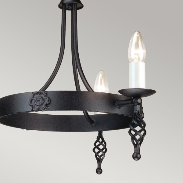 Lustră pe lanț Elstead BY3-BLACK BELFRY 3xE14/60W/230V