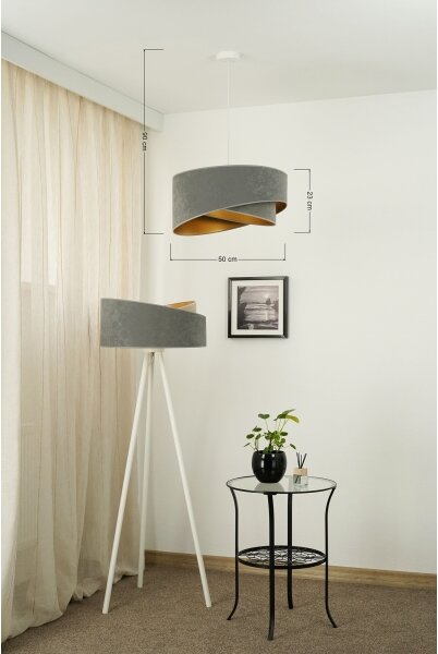Lustră LED pe cablu Brilagi LYRA 1xE27/15W/230V gri/auriu