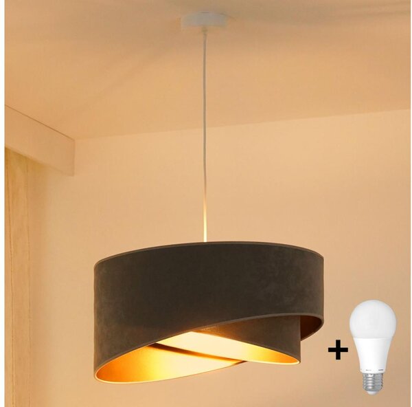 Lustră LED pe cablu Brilagi LYRA 1xE27/15W/230V gri/auriu