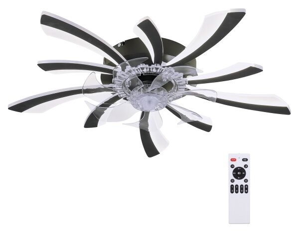 Brilagi-LED Lampă cu ventilator, dimabilă LED/50W/230V 3000-6500K negru+DO