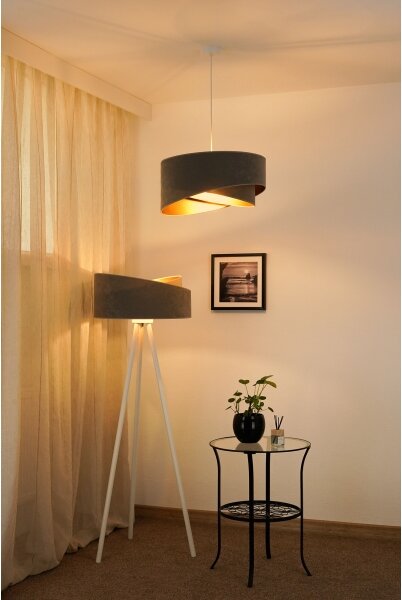Lustră LED pe cablu Brilagi LYRA 1xE27/15W/230V gri/auriu